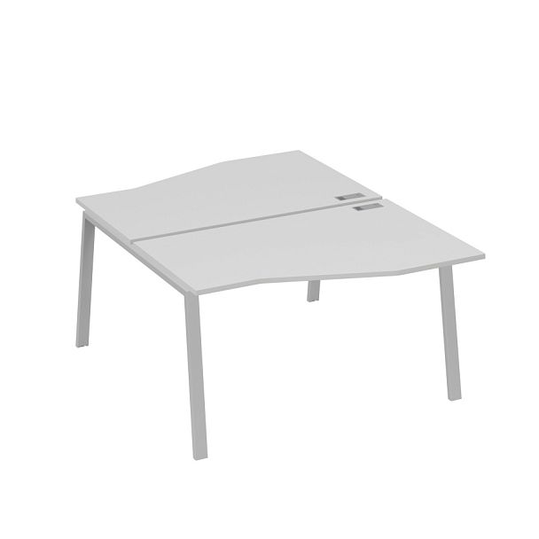 Рабочая станция столы Техно (2х140) каркас TRE A4 А4 Б3 190  БП серый / металлокаркас серый - Вид 1