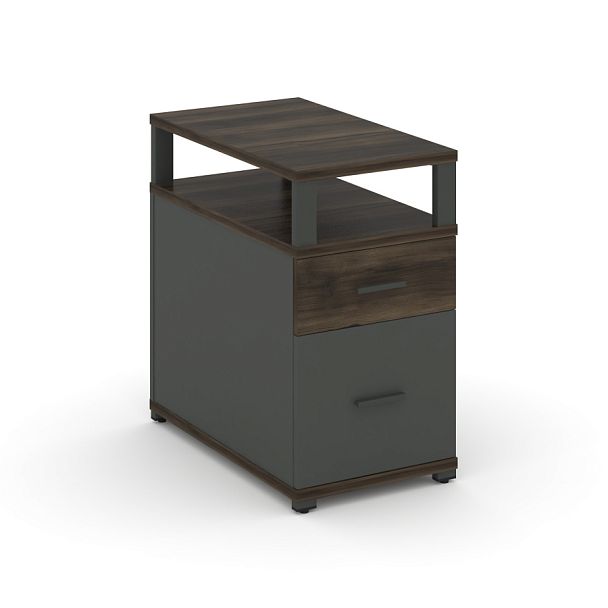 Concept Тумба приставная 1 ящ.+1 распаш. фасад с надставкой CN.TGP-002 A Дуб Мали/Антрацит/Металл Антрацит 420*720*750 - Вид 1