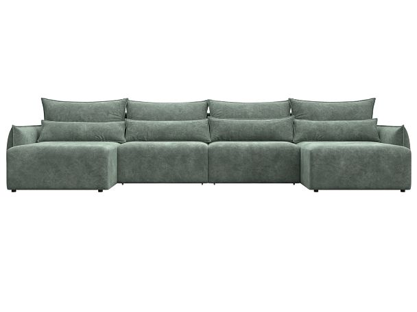 Диван П-образный Лига-051 НПБ Лонг Велюр зеленый - Вид 2
