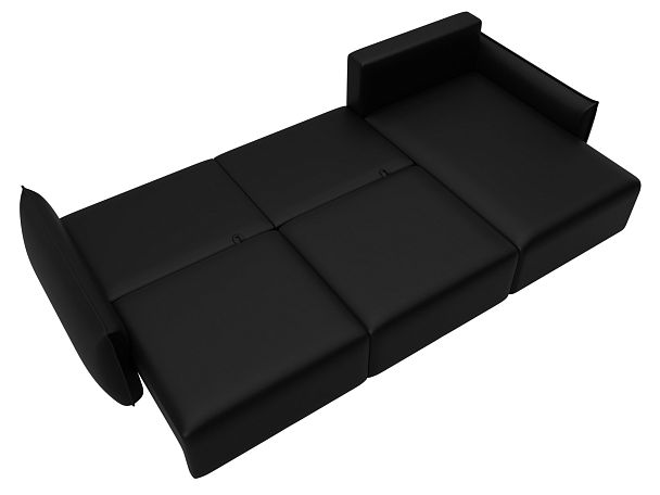 Диван угловой Лига-051 НПБ Лонг угол универсальный Экокожа черный - Вид 9