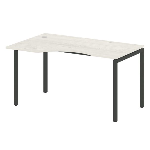 Metal System Quattro Стол криволинейный левый на П-образном м/к 40БП.СА-2 (L) Дуб наварра/Антрацит металл 1400*900*750 - Вид 1