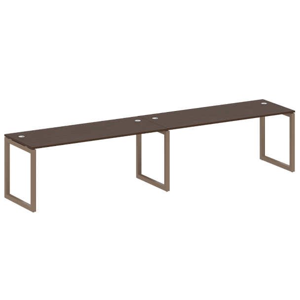 Metal System Quattro Р. ст. на 2 раб. места на О-образном м/к 50БО.СМ-2.5 Венге/Мокко металл 3600*720*750 - Вид 1