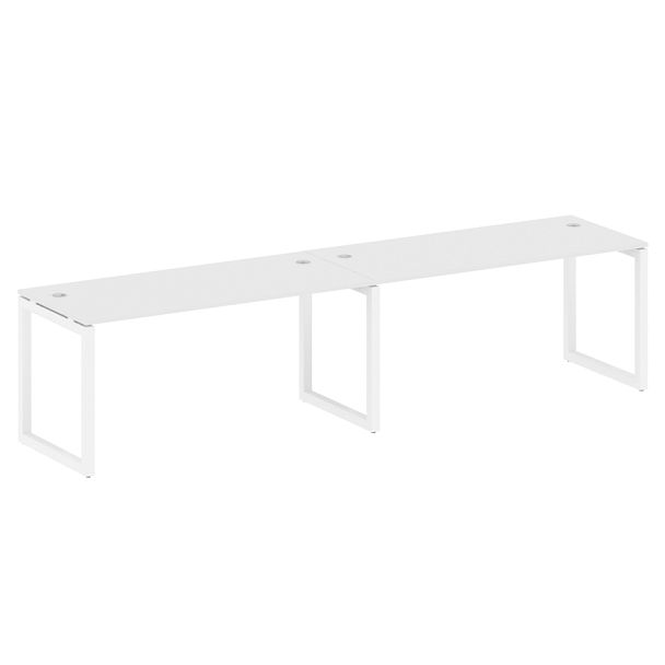 Metal System Quattro Р. ст. на 2 раб. места на О-образном м/к 50БО.СМ-2.4 Белый/Белый металл 3200*720*750 - Вид 1