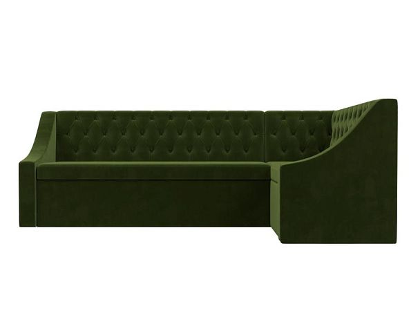 Кухонный угловой диван Мерлин правый (полностью микровельвет зеленый) - Вид 2