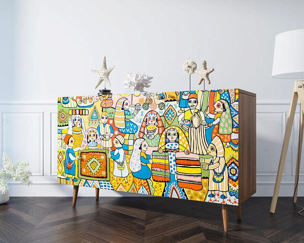 Комод Berber с двумя дверками и ящиками принт 1 арт BB17/Print_01 - Вид 2