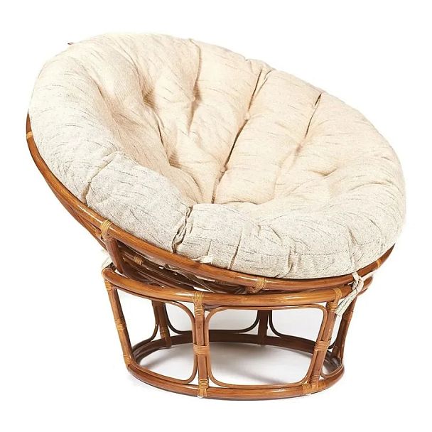 Кресло Папасан/Papasan (23/01 W) /с подушкой и ремешками/Pecan (орех) - Вид 1