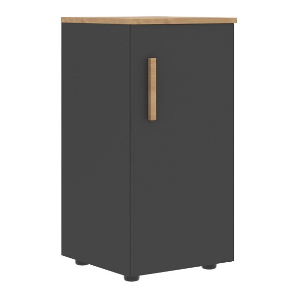 Шкаф колонка с малой дверью (R) и топом FLC 40.1(R) Черный графит/Дуб Гамильтон 404х429х818 FORTA - Вид 1