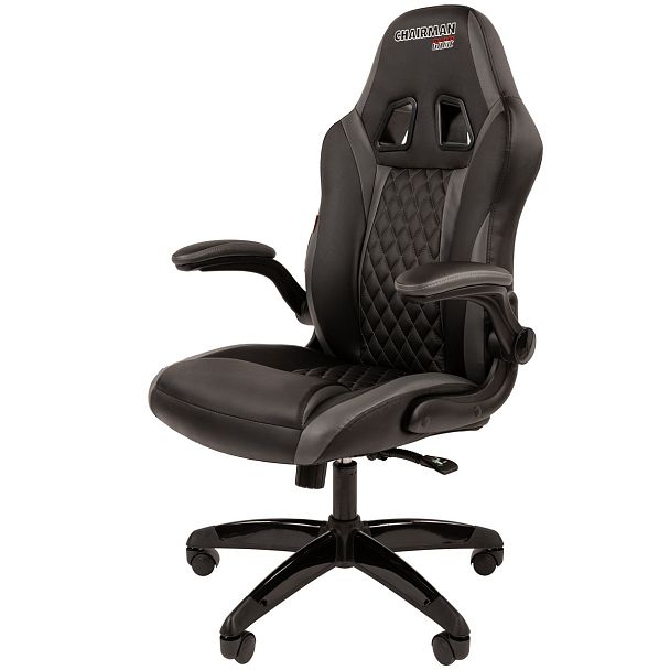 Кресло CHAIRMAN GAME 15, экокожа, черный/серый - Вид 2