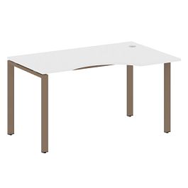 Metal System Стол криволинейный правый на П-образном м/к БП.СА-2 (R) Белый/Мокко металл 1400*900*750 - Фото предпросмотра