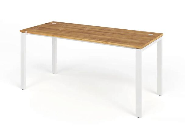 TANDEM RTD067-MK-160-ME Стол прямой на металлокаркасе ун-й 1600х700х750 Таксония медовая/Белый - Вид 1