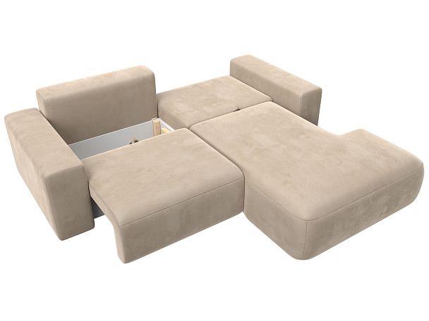 Диван угловой Лига-036 Классик правый угол Велюр бежевый - Вид 7