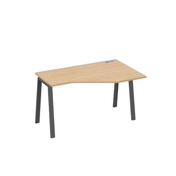 Стол эргономичный правый "Техно" на металлокаркасе TRE A4 А4 Б3 054 БП натуральный дуб / металлокаркас антрацит - Вид 1