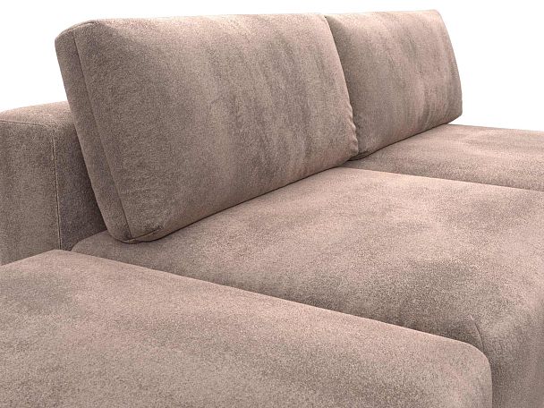 Диван угловой модульный с пуфом Лига-060 НПБ угол универсальный Велюр бежевый - Вид 4