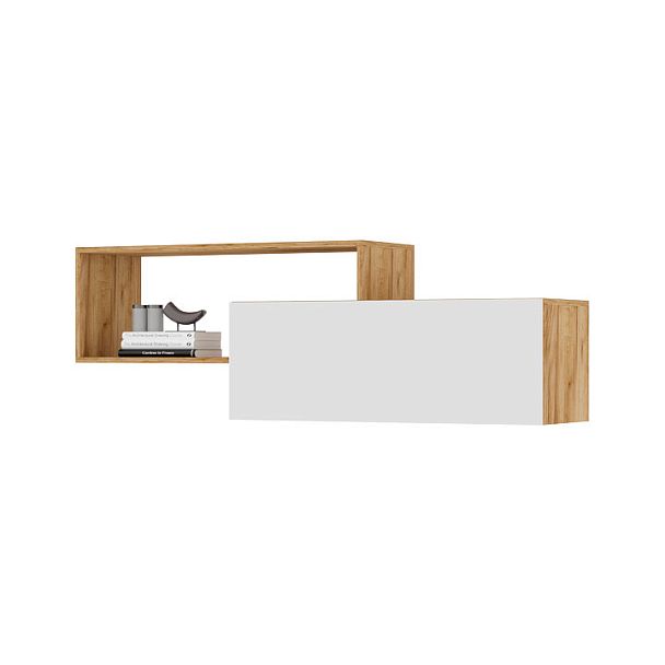 Хелен ПЛ 01 Полка (1,402х0,472х0,330) белый/дуб крафт золото - Вид 1