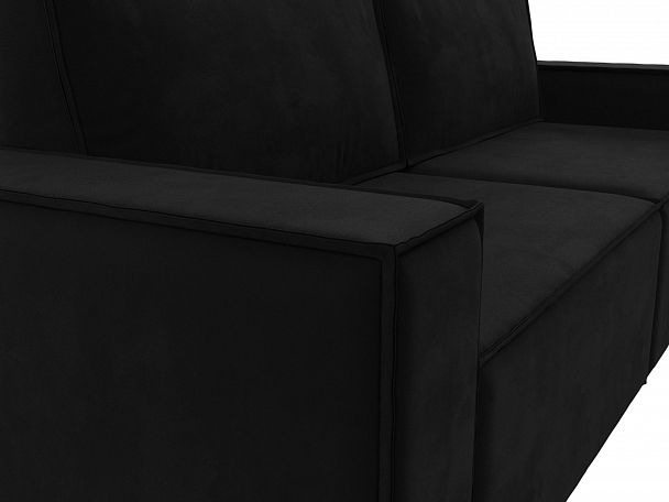 Диван прямой Куба (полностью микровельвет черный) - Вид 4