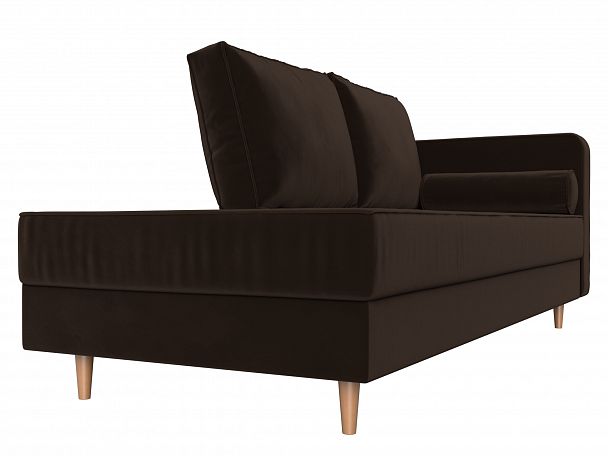Кушетка Прайм правый (полностью микровельвет коричневый) - Вид 3