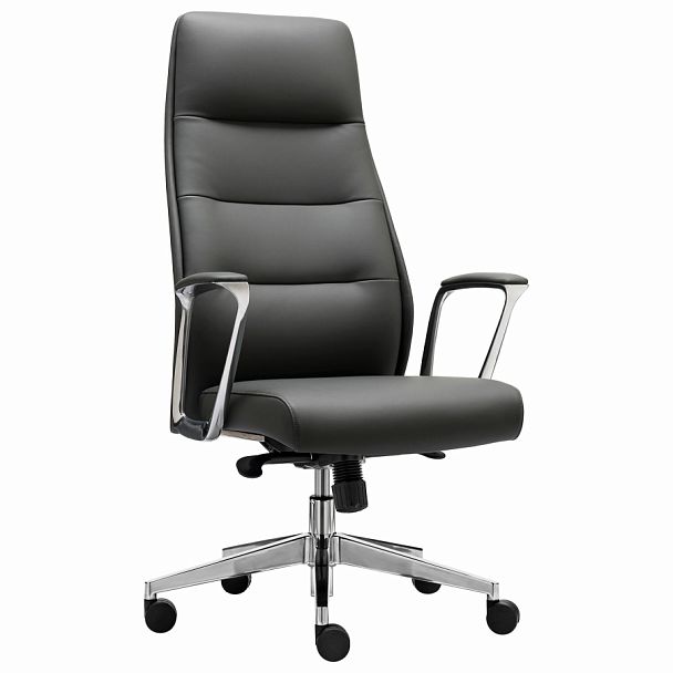 Кресло BRABIX PREMIUM Adept EX-752, синхромеханизм, алюминий, экокожа, черное, 532930 - Вид 1