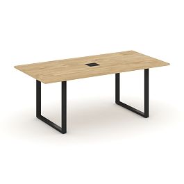 Style Project Direct Direct Стол переговорный SN-6O.SPRG-198 Тиквуд Светлый/Металл Черный 1980*980*750 - Фото предпросмотра