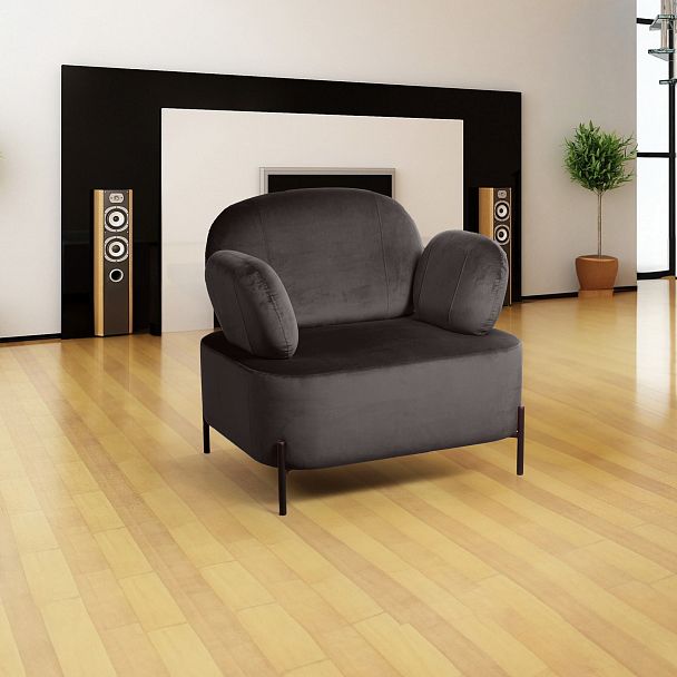 Кресло Dandy, бархат matte 80 серый - Вид 7