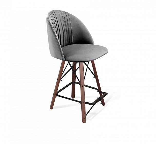 Стул полубарный Sheffilton SHT-ST35-1/S80-1 угольно-серый/темный орех/черный - Вид 1