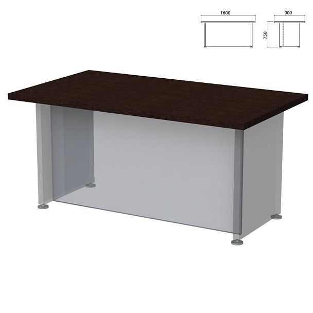 Столешница стола письменного "Приоритет" (1600х900х750 мм), венге, К-901, К-901 венге - Вид 2