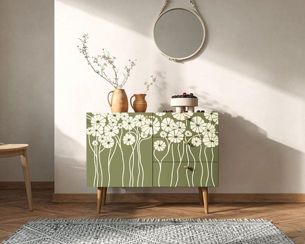 Комод Berber три ящика и дверка арт BB34/Print_53 - Вид 4