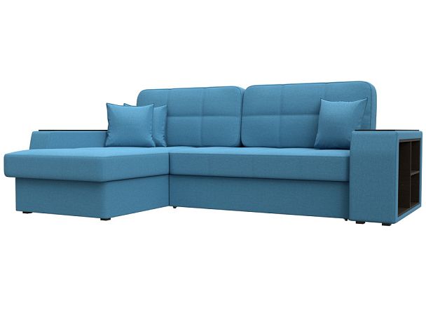 Диван угловой Брюссель левый угол Рогожка голубой - Вид 1