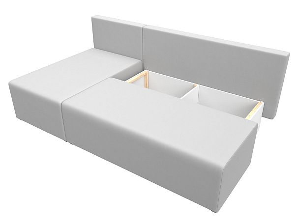 Угловой диван Поло левый (полностью экокожа белая) - Вид 7