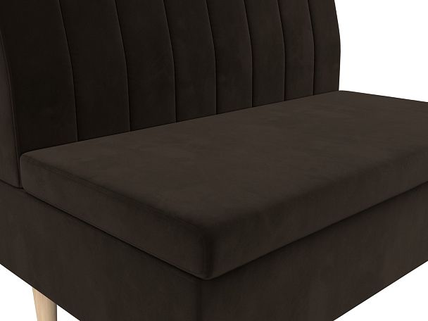 Диван прямой Мини Микровельвет коричневый - Вид 3