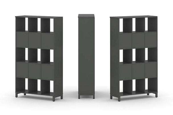 Стайл Проджект Набор стеллажа 2-х сторон., 5 яр. SN.NSD-531 Антрацит/Металл Антрацит 1121*400*1982 - Вид 1