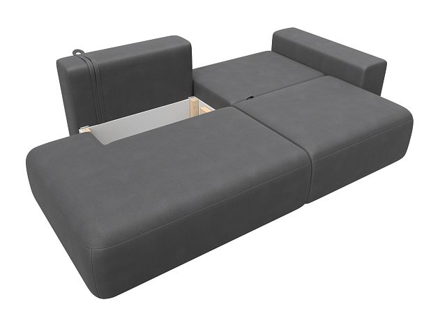 Диван прямой Лига-036 НПБ Модерн подлокотник справа Искусственная замша серый - Вид 8