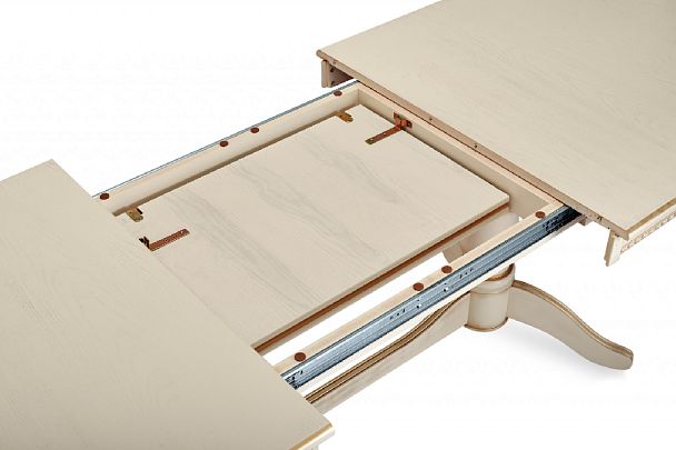 Стол деревянный раздвижной Барэнт 200(270)х100х76 Слоновая кость с золотой патиной - Вид 6