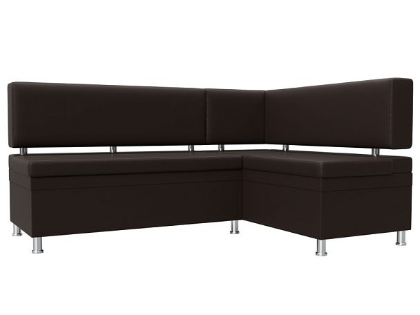 Кухонный уголок Стайл правый (полностью экокожа коричневая) - Вид 1