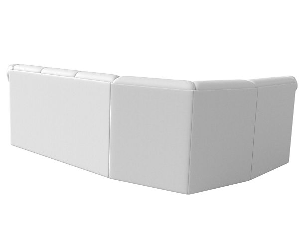 Диван угловой Карнелла левый (полностью экокожа белая) - Вид 6