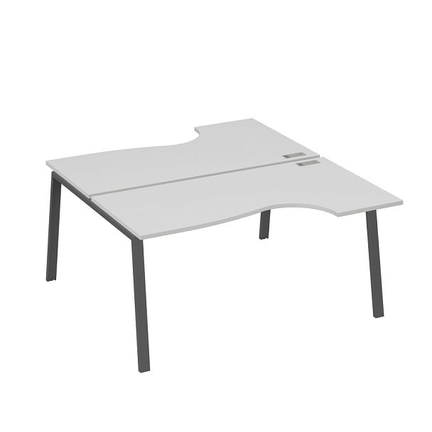 Рабочая станция опоры TRE (2х160) столы Классика A4 А4 Б3 185  БП серый / металлокаркас антрацит - Вид 1