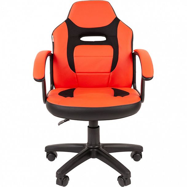 Кресло CHAIRMAN KIDS 110 черный пластик красные - Вид 2