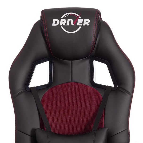 Кресло Драйвер/Driver (22), кож/зам/ткань, черный/бордо - Вид 7