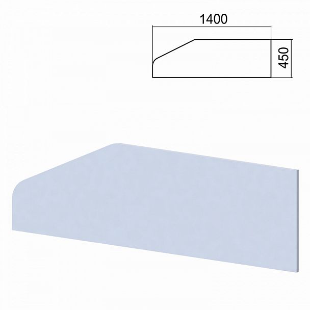 Экран-перегородка к столам "Арго", шириной 1400 мм, серый - Вид 1