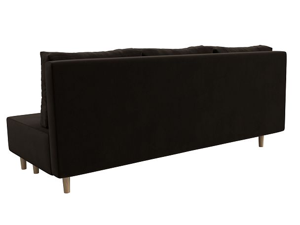 Диван прямой Лига-033 Микровельвет коричневый - Вид 6