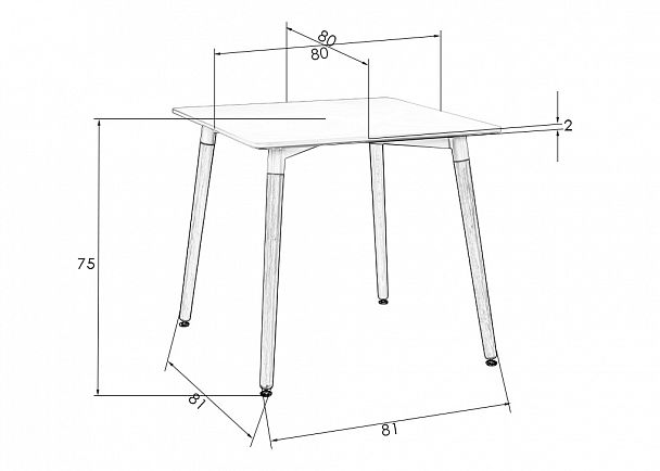 Стол обеденный DOBRIN SERRA (ножки светлый бук, столешница светло-серая) - Вид 7