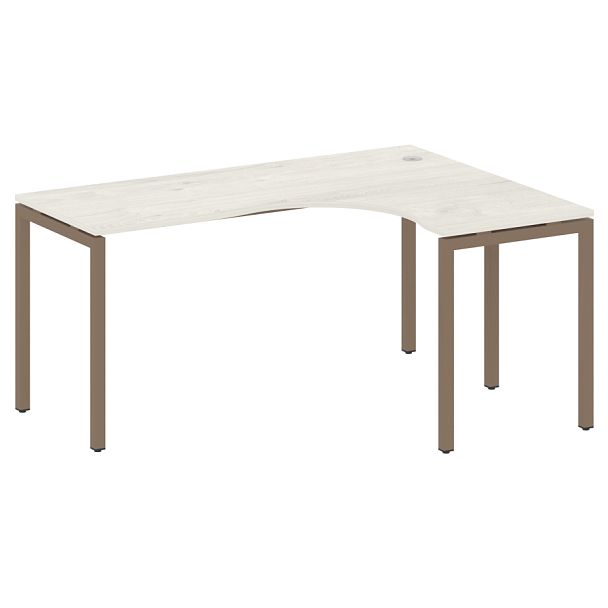 Metal System Quattro Стол криволинейный правый на П-образном м/к 40БП.СА-4 (R) Дуб наварра/Мокко металл 1600*1200*750 - Вид 1