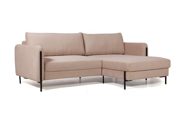Barcelona диван-кровать с шезлонгом, велюр бежевый - Вид 1