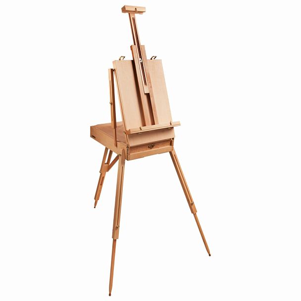 Этюдник BRAUBERG ART CLASSIC, бук, 50х34х11см, высота холста 87см, ножки дерев 90см, ремень, 190654 - Вид 1