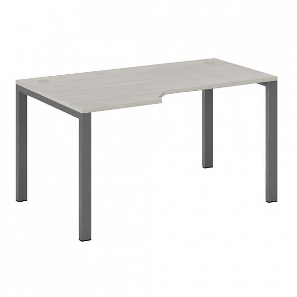 Стол эргономичный левый на металлоопорах New Line 150x90x2,5 дуб шамони светлый - Вид 1