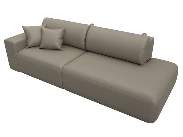 Диван прямой Лига-036 НПБ Модерн подлокотник слева Экокожа бежевый - Вид 5