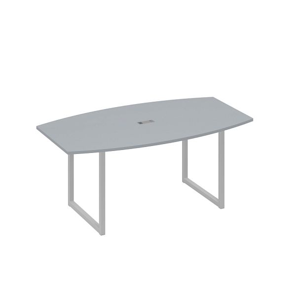 Стол для переговоров 180 на каркасе QUATTRO A4 А4 Б4 112 БП серый / металлокаркас серый - Вид 1