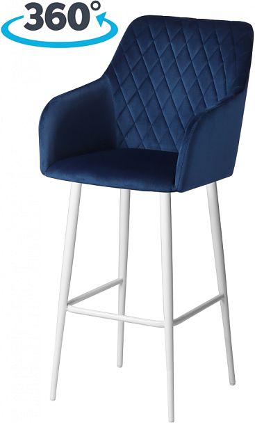 Комплект барных поворотных кресел Барли К, Confetti blue/белый, 2 шт. - Вид 1