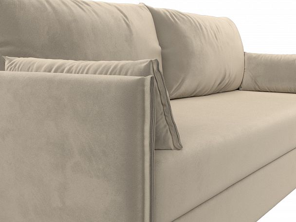 Диван угловой Сайгон (полностью микровельвет бежевый) - Вид 4