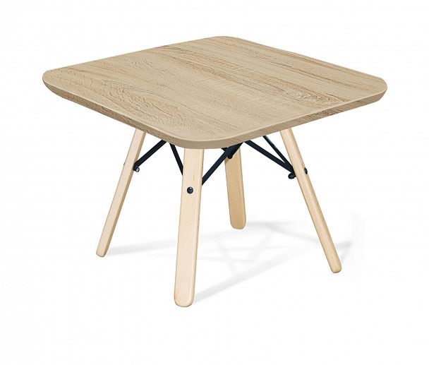 Столик журнальный Sheffilton SHT-S70/ЛДСП 60/60 прозрачный лак/черный/дуб сонома - Вид 1