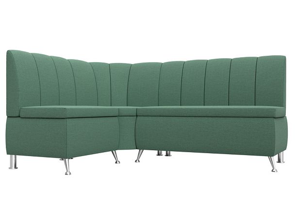 Диван кухонный угловой Кантри левый угол Рогожка зеленый - Вид 1